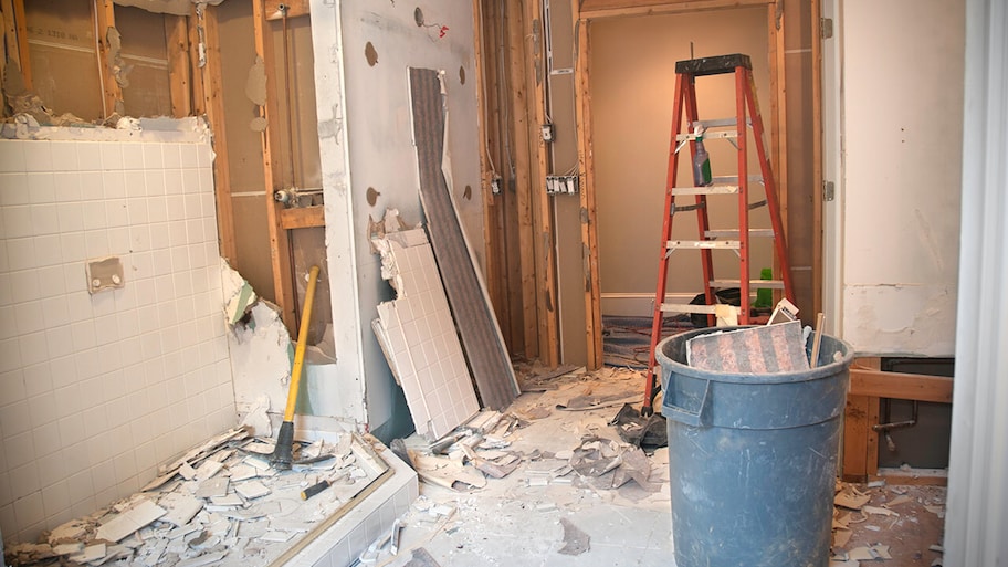 interior of home during demolition