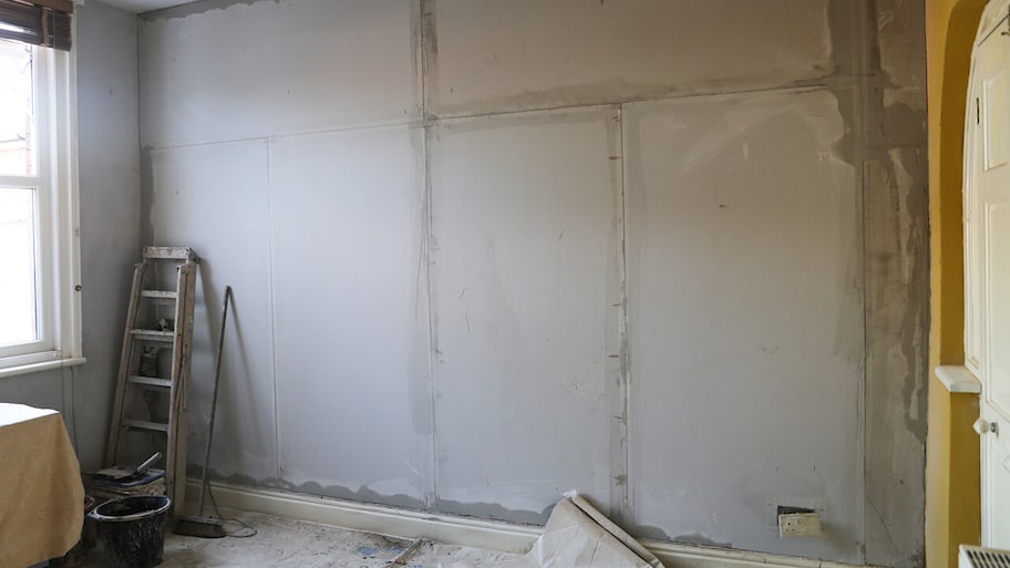 new interior wall built in a home