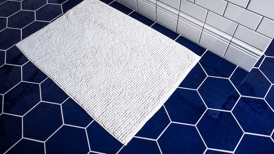 bathroom floor with newly refinished ceramic tile