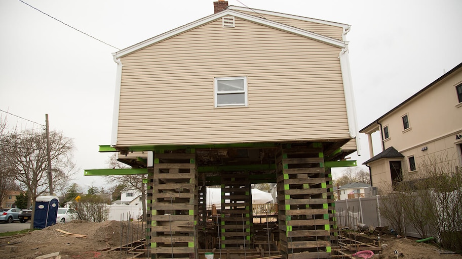 raising the foundation of a home with a house lift